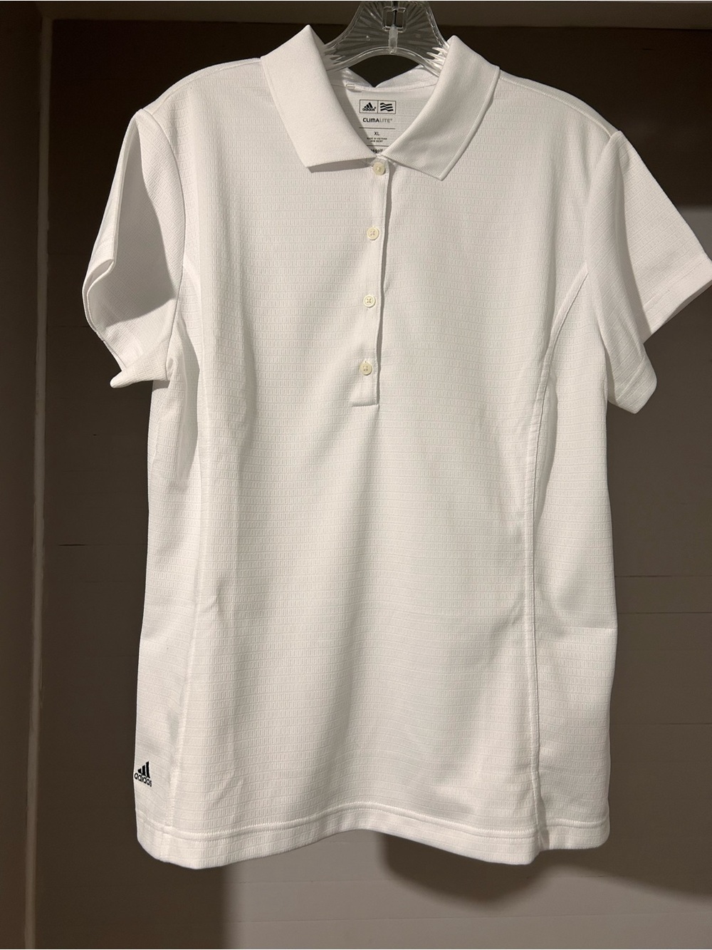 adidas White Girls' Short Sleeve Polo
